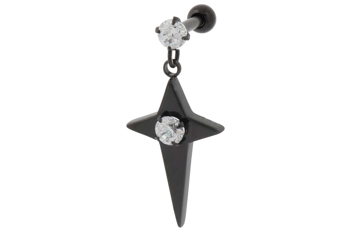 Chirurgenstahl Ohrpiercing KREUZ MIT KRISTALL ++SALE++